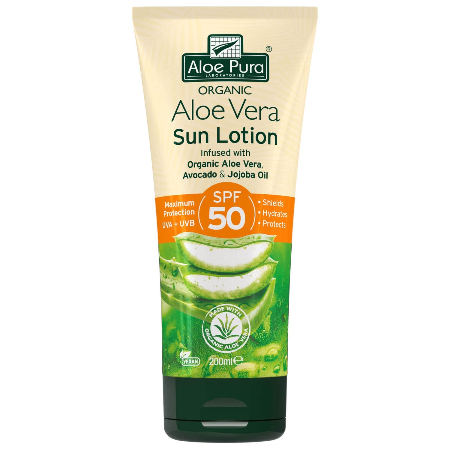 Aloe Pura Organic Aloe Vera Sun Lotion SPF50 200ml