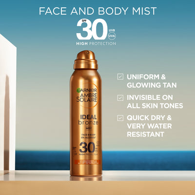 Garnier Ambre Solaire Ideal Bronze Face Body Mist 30 SPF 150ml