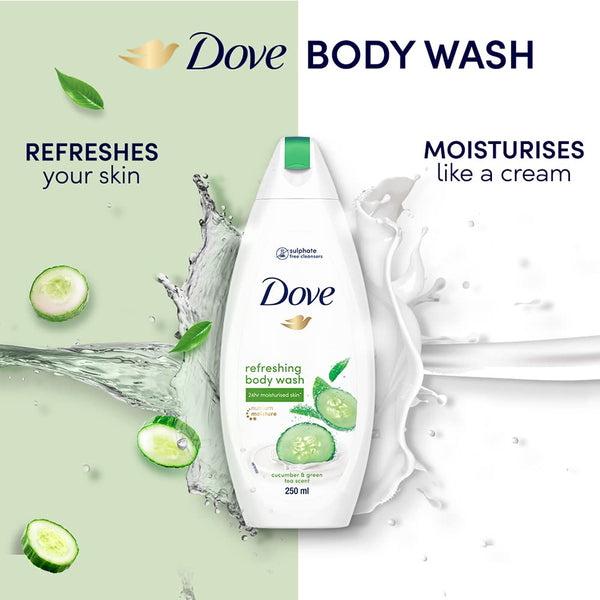 Dove Go Fresh Cucumber And Green Tea Scented Nourishing Body Wash 450ml - Afro Hair Boutique