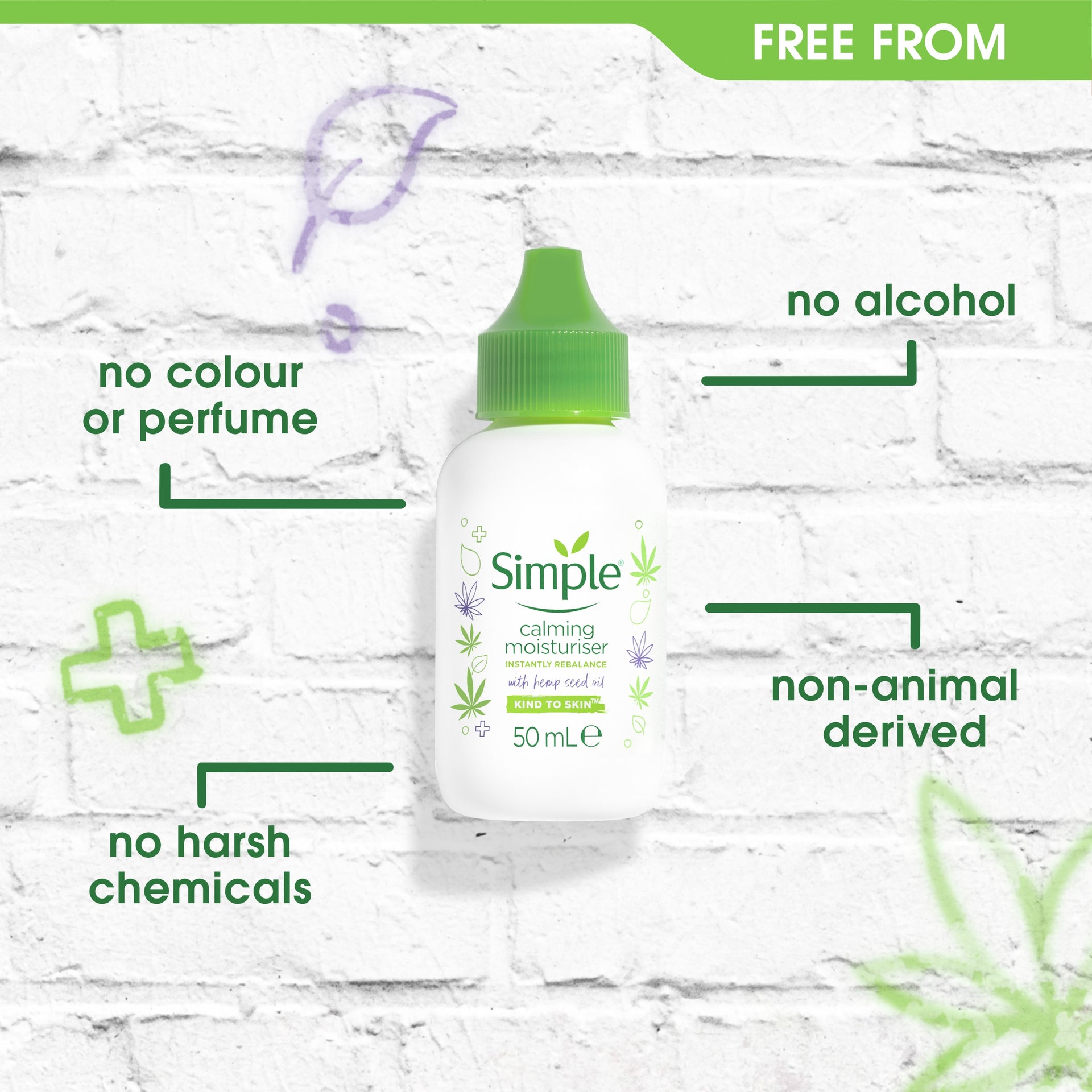 Simple Calming Moisturiser Skin Cream 50ml