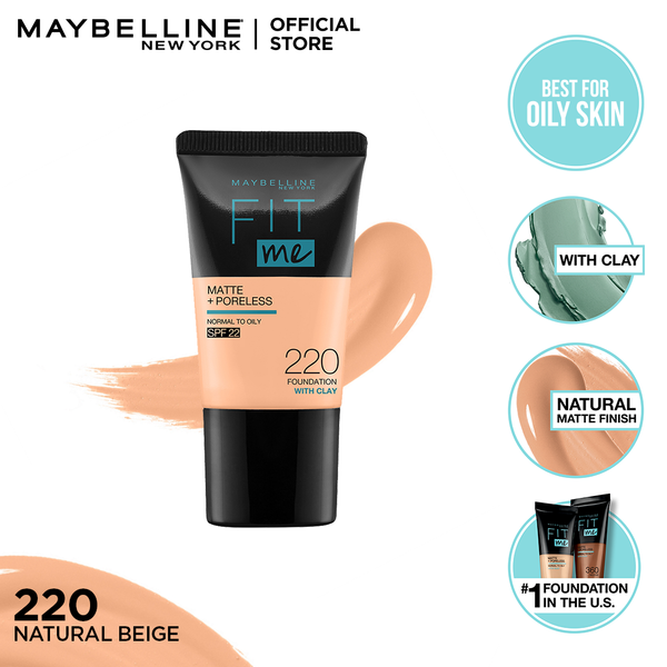 Maybelline Fit Me Matte Plus Poreless 16H Oil Control Foundation 18ml - Afro Hair Boutique