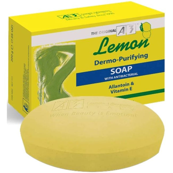 A3 Lemon Dermo Purifying Soap with Anti-Bacterial Allantoin & Vitamin E - Afro Hair Boutique