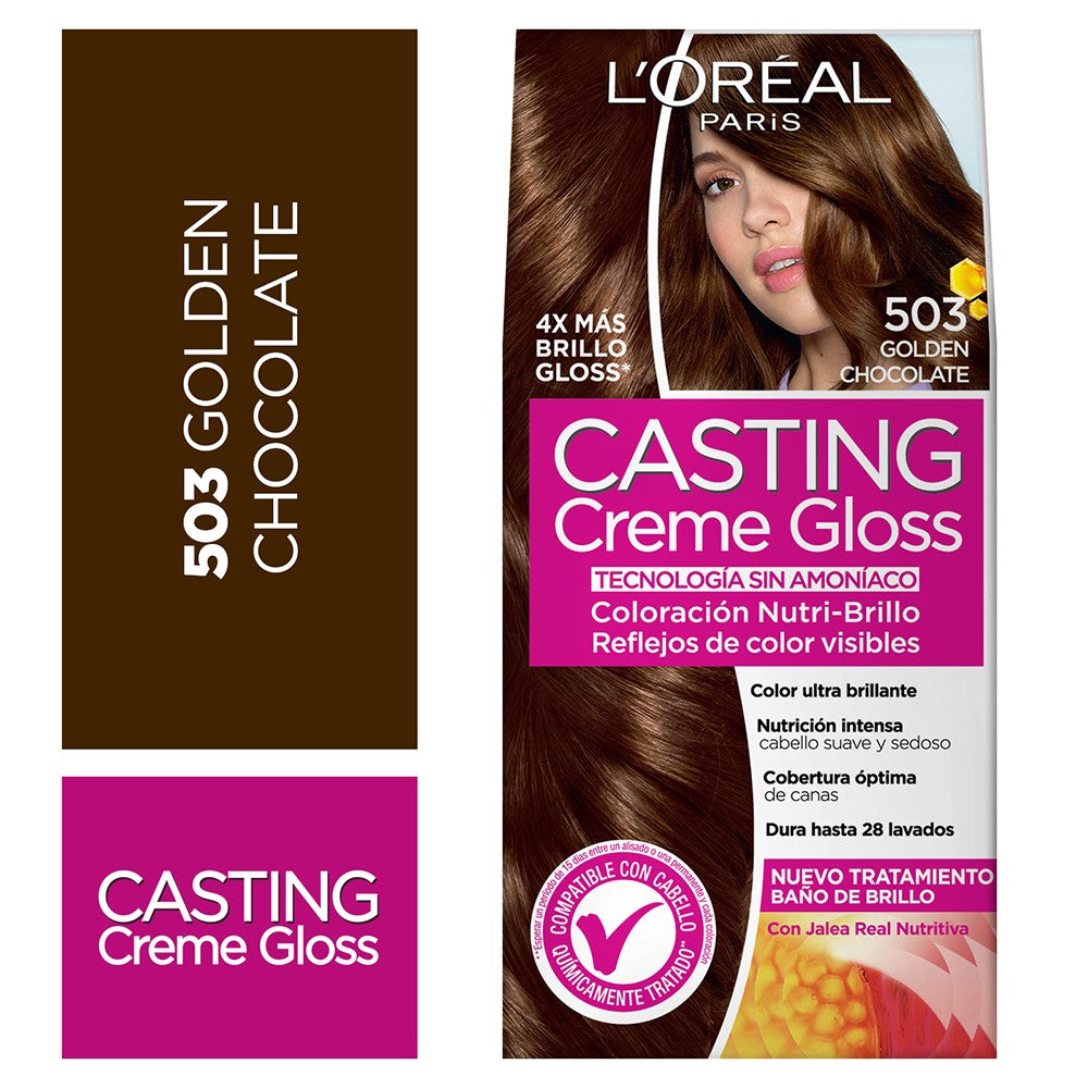 Loreal Casting Creme Gloss Conditioning Color 503 Golden Chocolate - Afro Hair Boutique