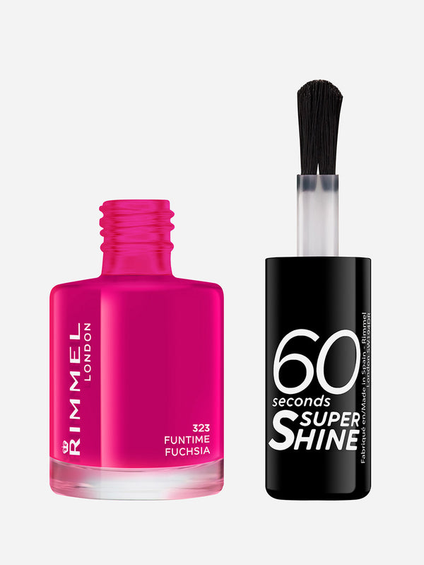 Rimmel 60 Seconds Super Shine Nail Polish 323 Funtime Fuchsia 8ml - Afro Hair Boutique