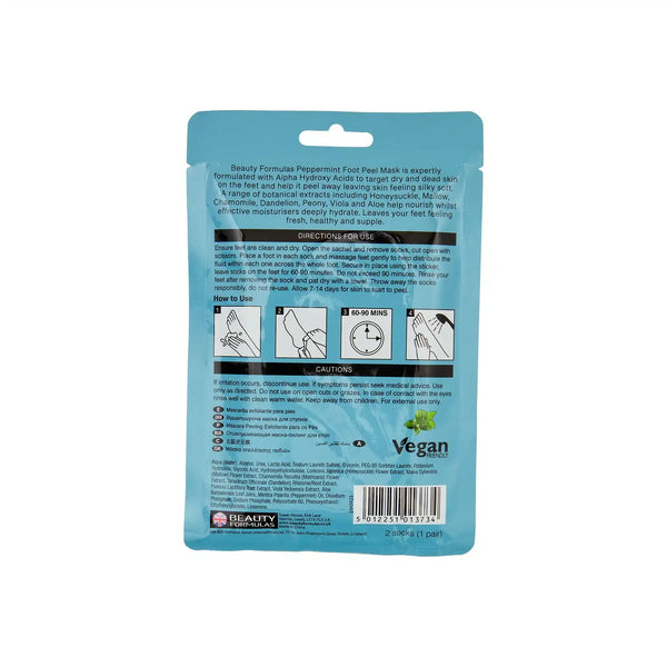 Beauty Formulas Peppermint Exfoliating Foot Peel Mask