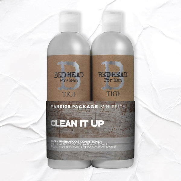 Bed Head by TIGI Shampoo & Conditioner For Men Clean It Up Tween Duo, 750ml