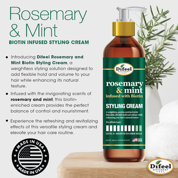 Difeel Rosemary And Mint Styling Cream 340g