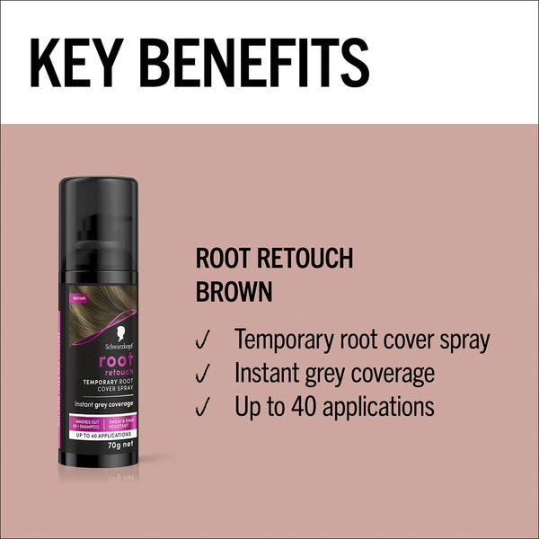 Schwarzkopf Root Retoucher Temporary Root Cover Spray, Brown 120ml - Afro Hair Boutique