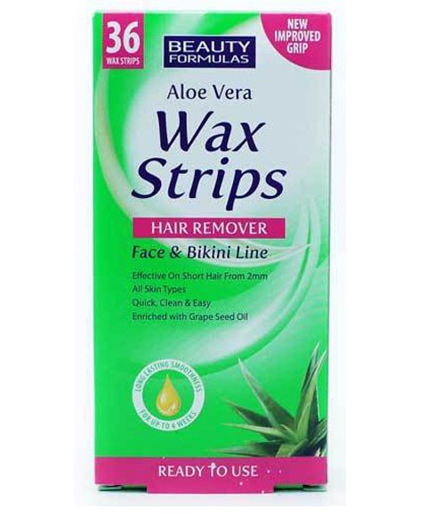 Beauty Formulas Aloe Vera Hair Remover Wax Strips Face And Bikini