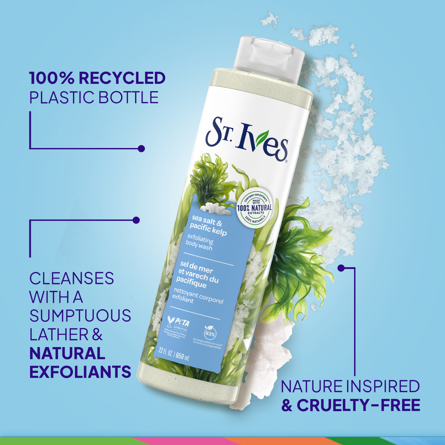 St Ives Sea Salt And Pacific Kelp Exfoliating Body Wash 450ml