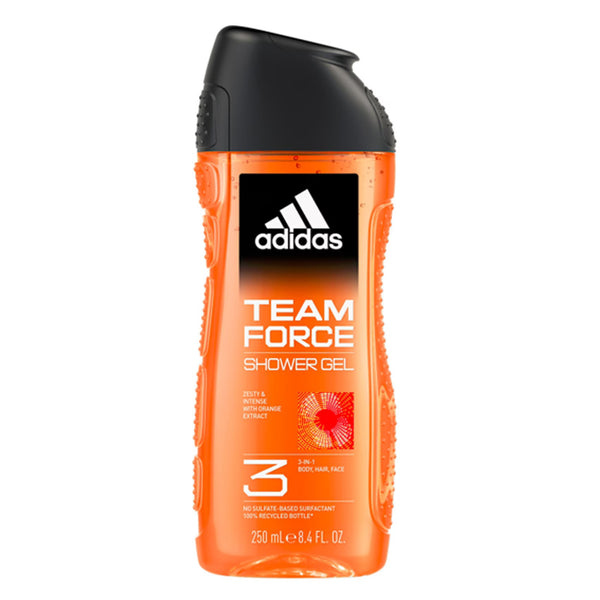 Adidas Team Force 3In1 Shower Gel With Orange Extract 250ml - Afro Hair Boutique