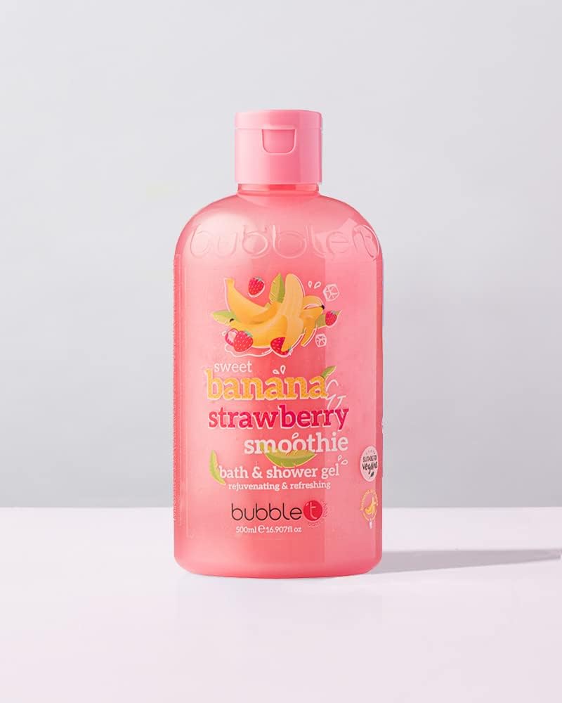 Bubble T Sweet Banana Strawberry Smoothie Bath And Shower Gel 500ml
