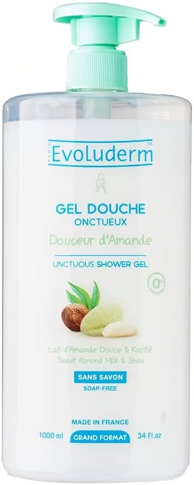 Evoluderm Almond Unctuous Shower Gel 100ml / 500ml / 1000ml - Afro Hair Boutique