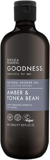 Baylis And Harding Goodness Men Amber And Tonka Bean Natural Shower Gel 500ml