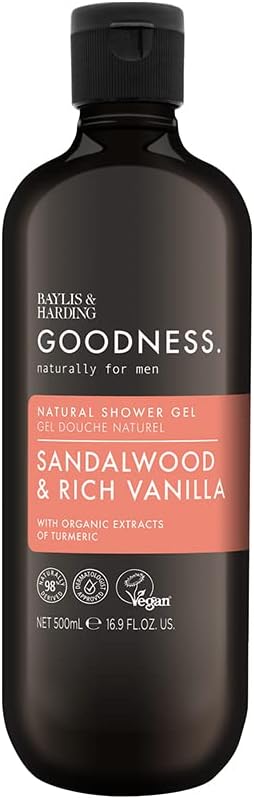Baylis & Harding Goodness Men Sandalwood & Rich Vanilla Natural Shower Gel 500ml