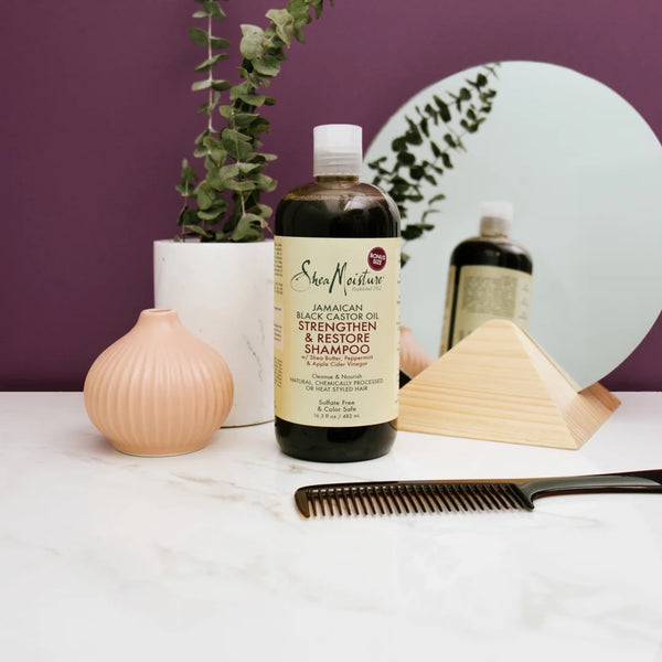 Shea Moisture Jamaican Black Castor Oil Shampoo Strengthen & Restore 482ml /384ml - Afro Hair Boutique