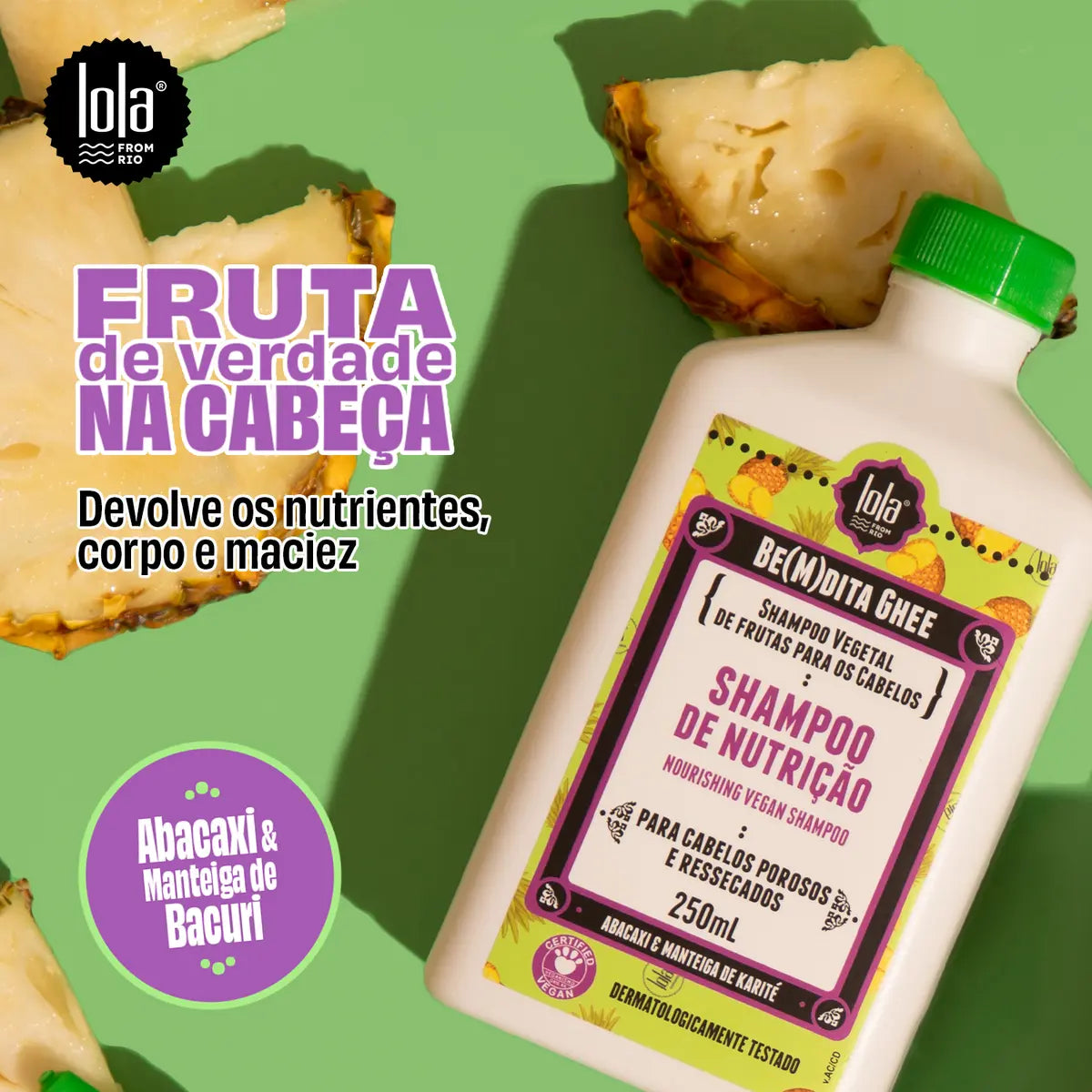 Lola Bemdita Ghee Abacaxi Manteiga De Karite Nourishing Vegan Shampoo 250ml