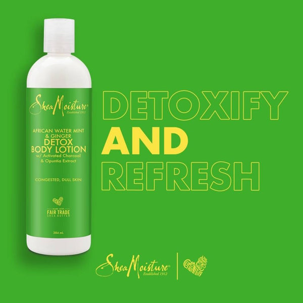 Shea Moisture African Water Mint And Ginger Detox Body Lotion 384ml - Afro Hair Boutique