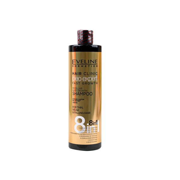 Eveline Hair Clinic Oleo Expert 8 In 1 Micellar Hair Growth Shampoo 400ml