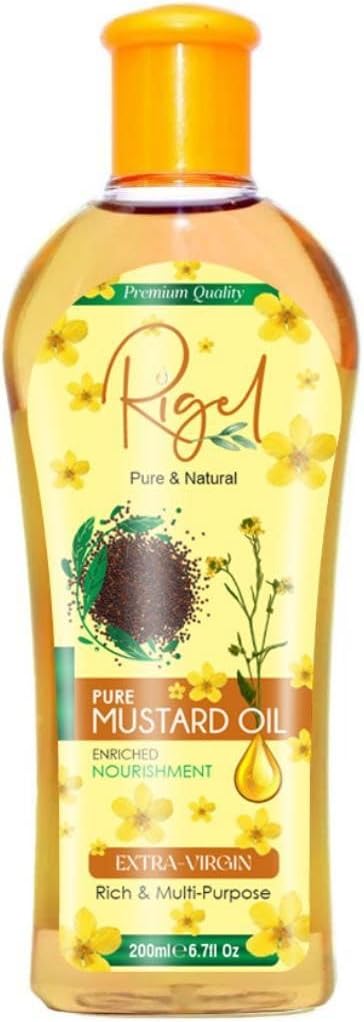 Rigel Pure And Natural Mustard Oil 200ml - Afro Hair Boutique