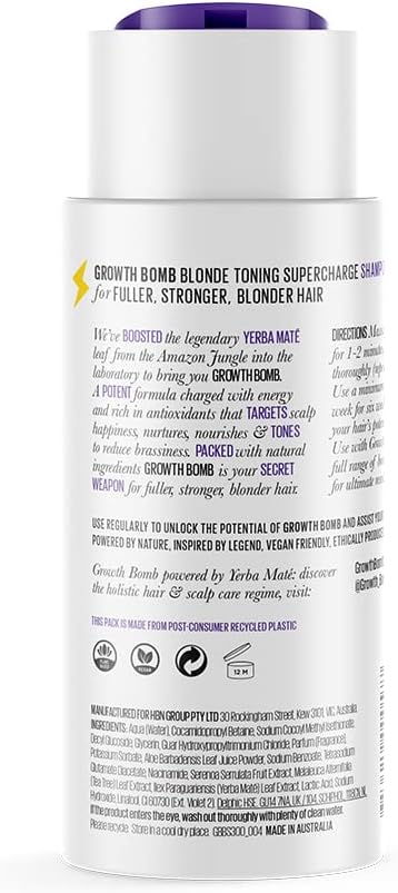 Growth Bomb Blonde Toning Supercharge Shampoo 300ml
