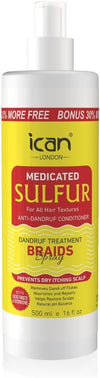 Ican London Medicated Sulfur Dandruff Treatment Braids Spray 500ml
