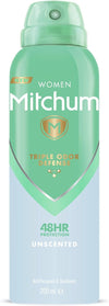 Revlon Mitchum Triple Odor Defense Deodorant Unscented 200ml