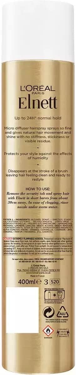 Loreal Paris Elnett Satin Fixation Normal Strength Hairspray 300ml