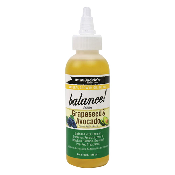 Aunt Jackie's Natural Growth Oil Moisture Balance Grapeseed & Avocado Oil - 118ml - Afro Hair Boutique