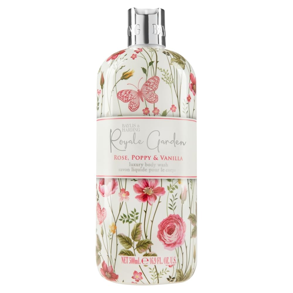 Baylis And Harding Royale Garden Rose Poppy And Vanilla Luxury Body Wash 500ml