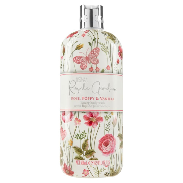 Baylis And Harding Royale Garden Rose Poppy And Vanilla Luxury Body Wash 500ml - Afro Hair Boutique