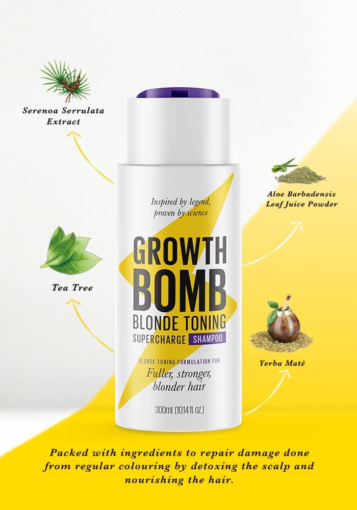 Growth Bomb Blonde Toning Supercharge Shampoo 300ml