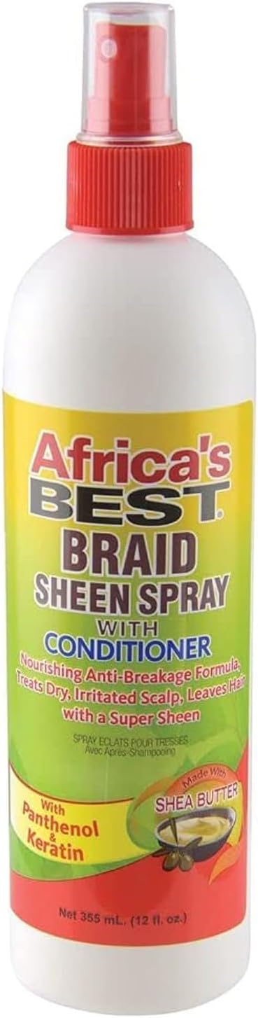 Africas Best Braid Sheen Spray With Conditioner 355ml - Afro Hair Boutique