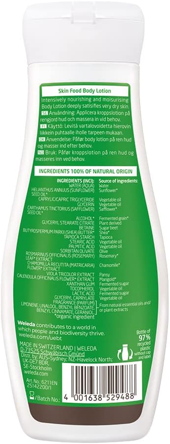 Weleda Skin Food Deeply Nourishing And Intensive Moisturisation Body Lotion 200ml