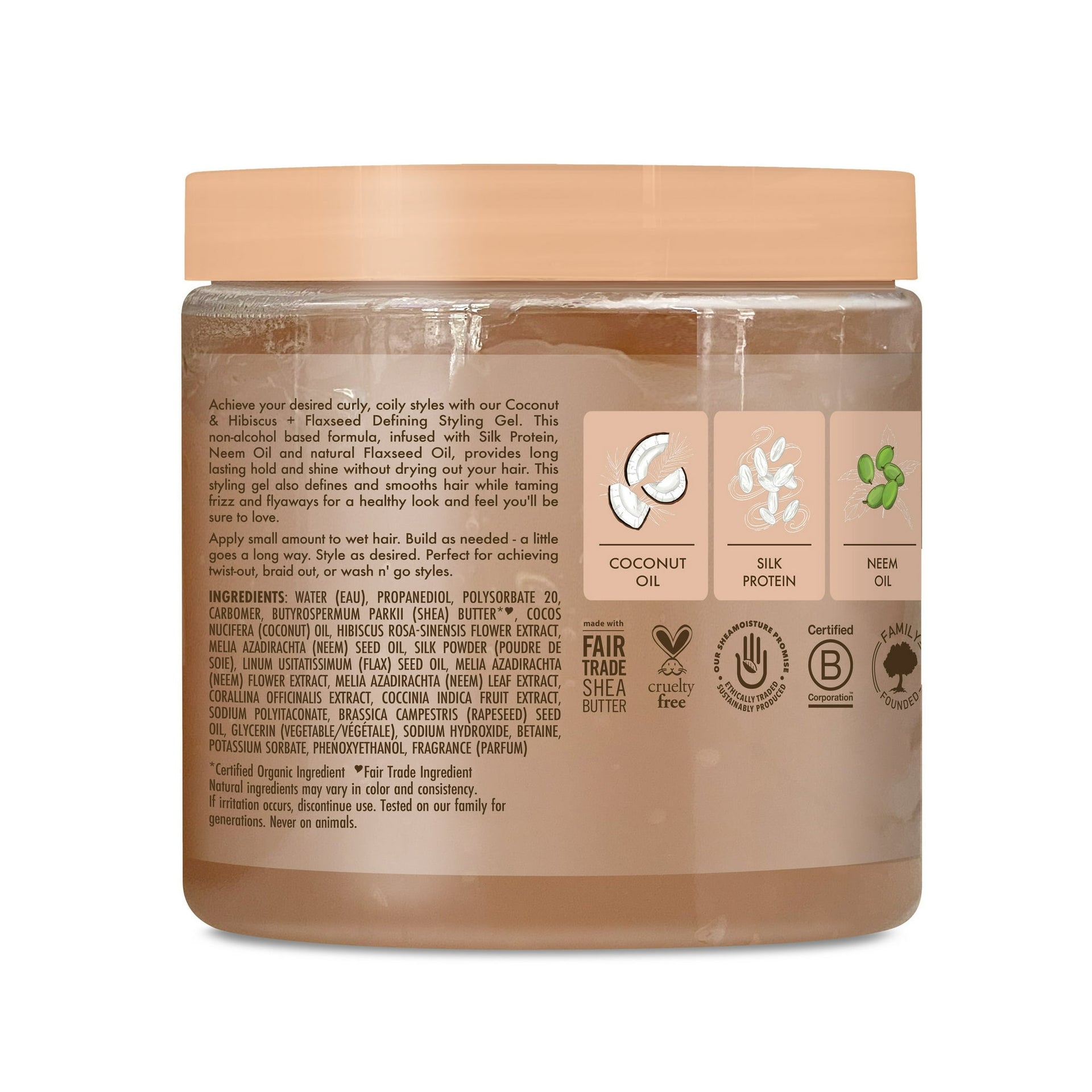 Shea Moisture Coconut And Hibiscus Plus Flaxseed Defining Styling Gel 426g