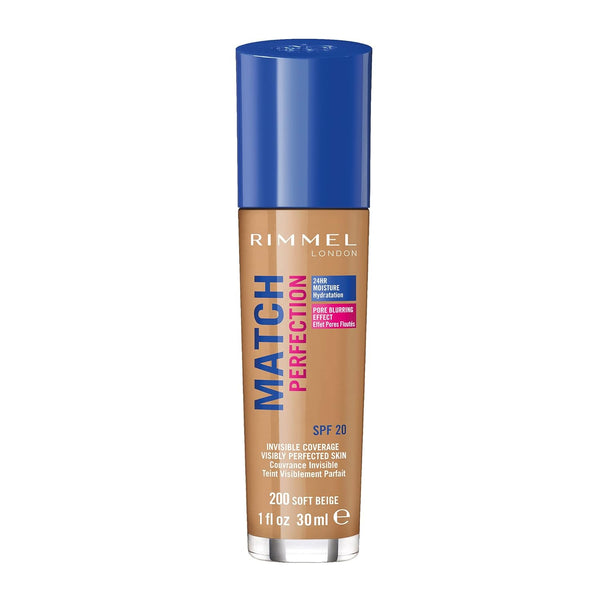 Rimmel Match Perfection SPF20 Foundation 200 Soft Beige 30ml