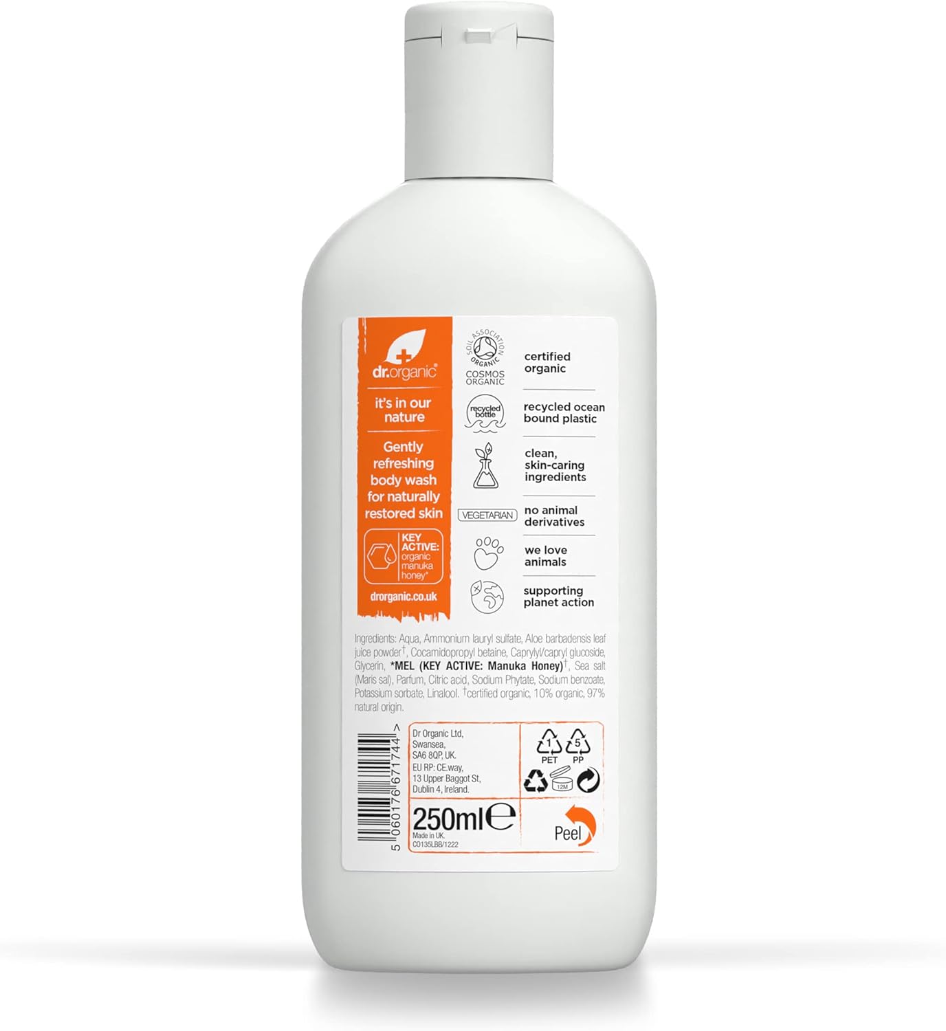 Dr Organic Manuka Honey Restore And Refresh Body Wash 250ml