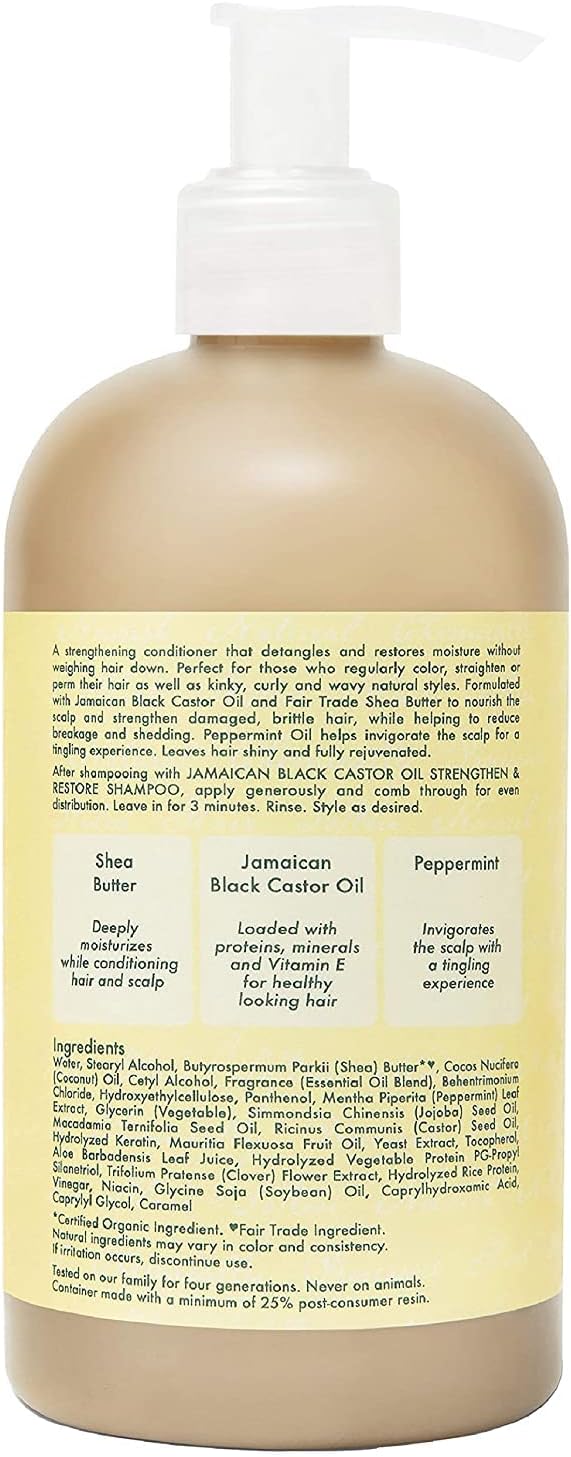 Shea Moisture Jamaican Black Castor Oil Strengthen And Restore Conditioner 384ml - Afro Hair Boutique