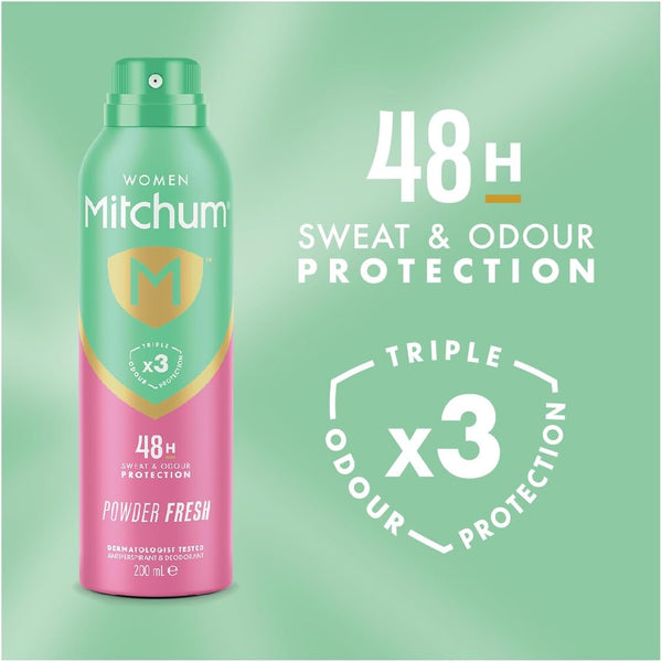 Revlon Mitchum Triple Odor Defense Deodorant Powder Fresh 200ml