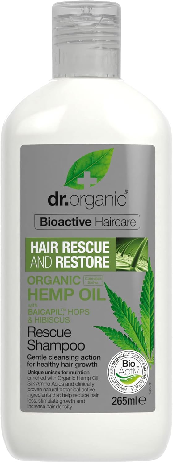 Dr Organic Dr Bioactive Haircare Organic Hemp Oil Rescue Shampoo 265ml