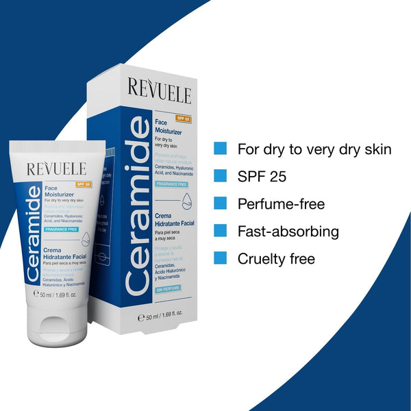 Revuele Ceramide SPF25 Face Moisturizer 50ml - Afro Hair Boutique