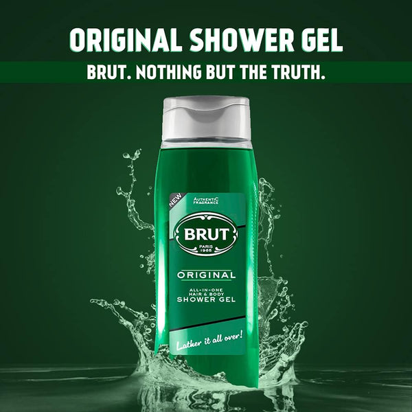 Brut Original All In One Hair And Body Shower Gel 500ml - Afro Hair Boutique