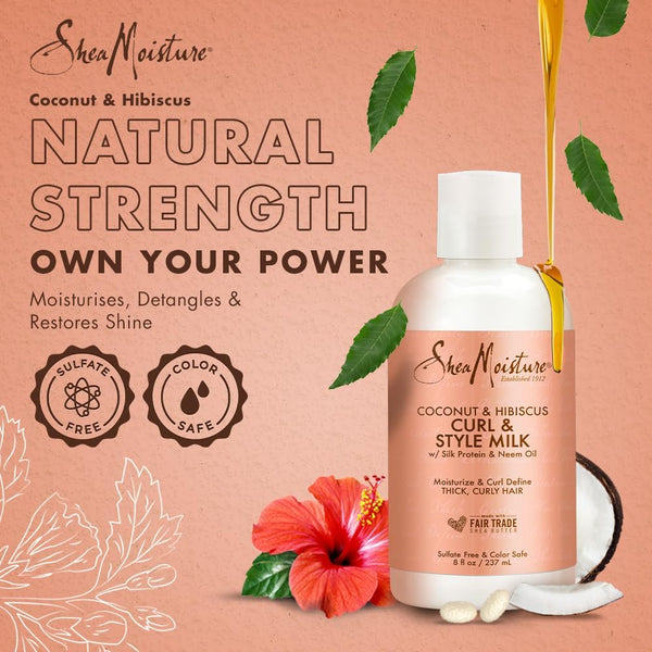 Shea Moisture Coconut And Hibiscus Conditioning Curl Style Milk 237ml / 254ml