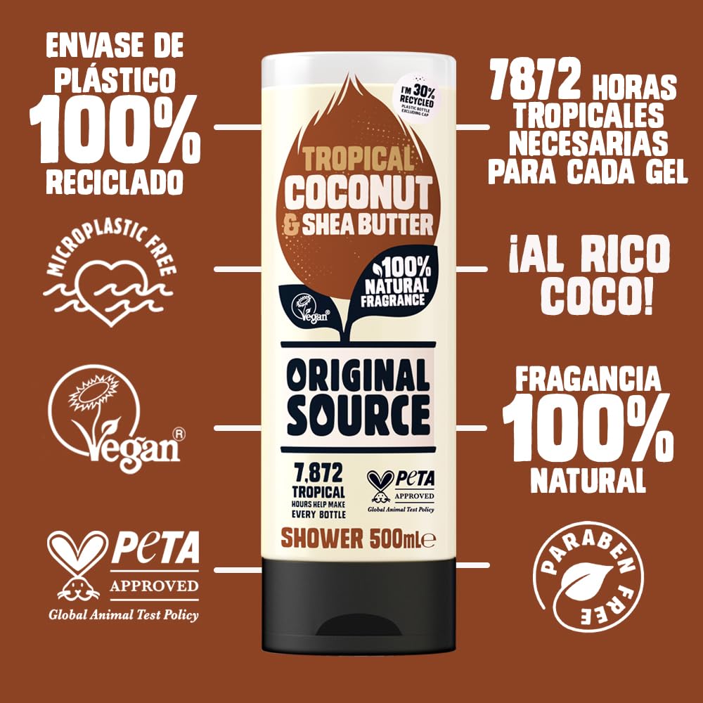 Original Source Tropical Coconut And Shea Butter Shower Gel 250ml, 500ml / 750ml