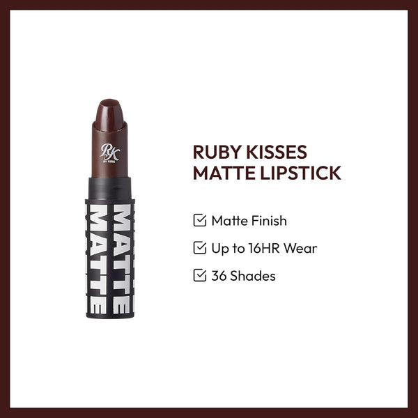 RK By Kiss Matte Lipstick 13 Dark Plum Scene 3.5g