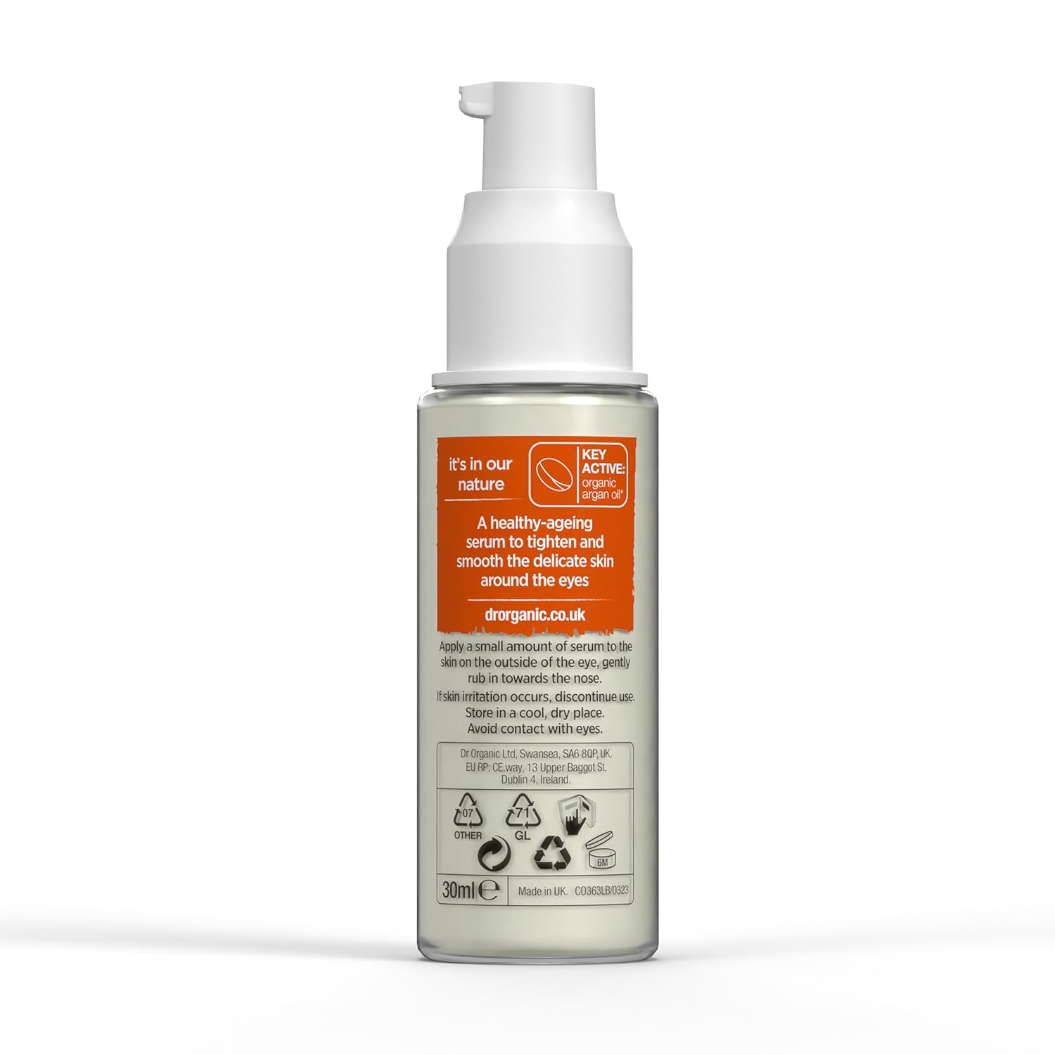 Dr Organic Bioactive Skincare Organic Moroccan Argan Oil Tightening Eye Serum 30ml