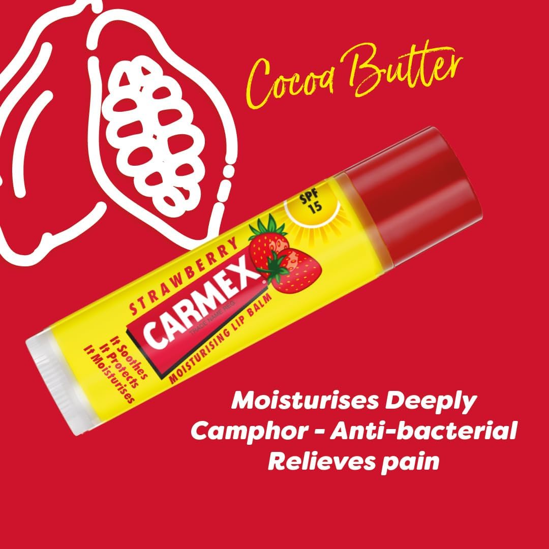 Carmex Moisturising Lip Balm Stick Strawberry 5ml