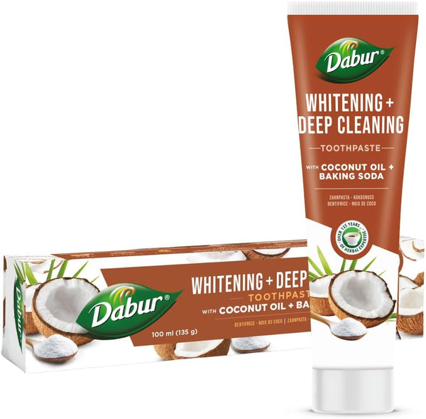 Dabur Whitening Deep Cleansing Coconut Oil And Baking Soda Toothpaste 100ml - Afro Hair Boutique