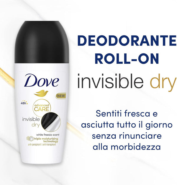 Dove Advanced Care Deodorant Roll On Invisible Dry 50ml - Afro Hair Boutique