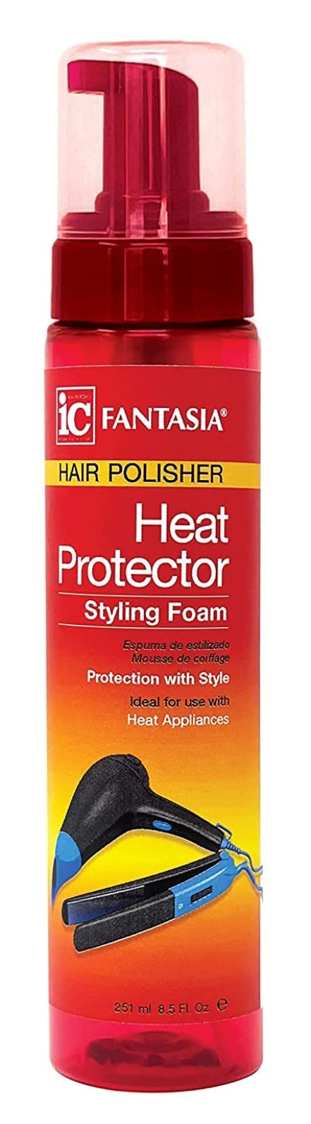 Fantasia IC Hair Polisher Heat Protector Styling Foam 251ml